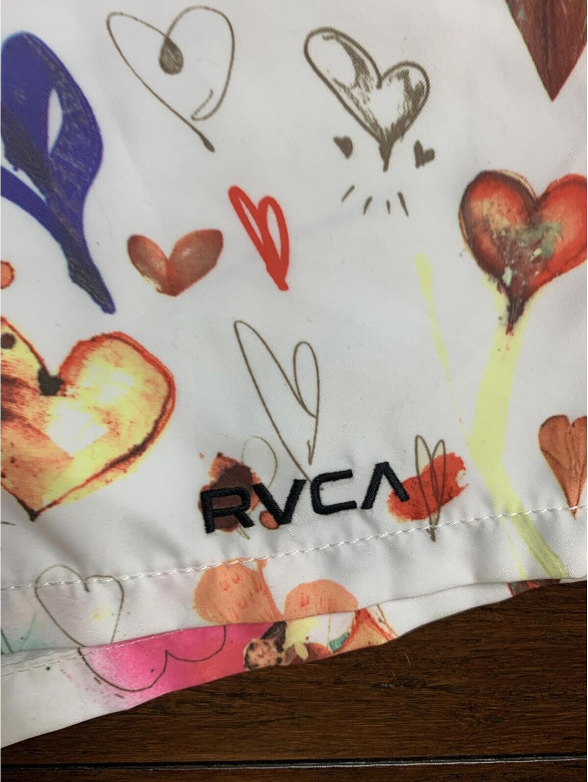 Rvca Xyz Women's Size 27 Board Short By Pm Tenore White W/ Hearts Nwt — image 3 of 8